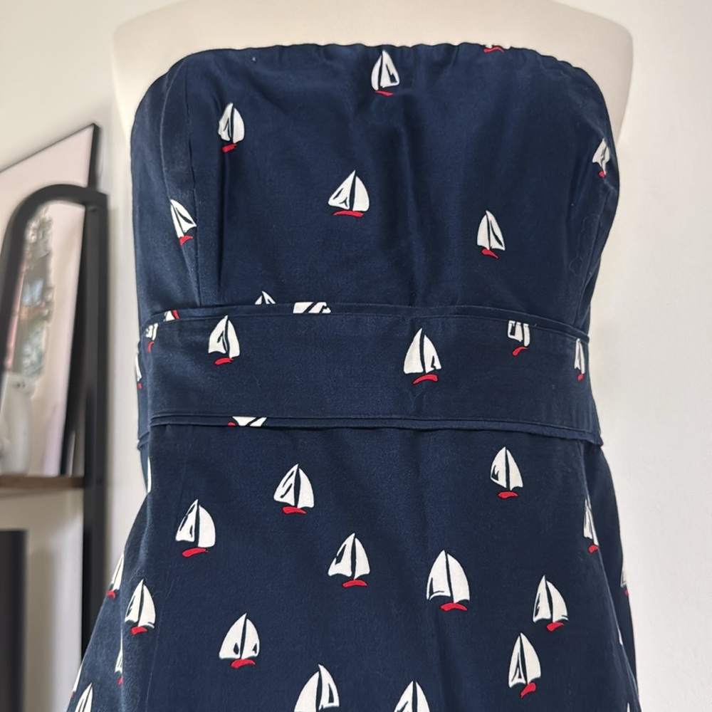 Nautical design Strapless Sheath dress - Picture 3 of 5